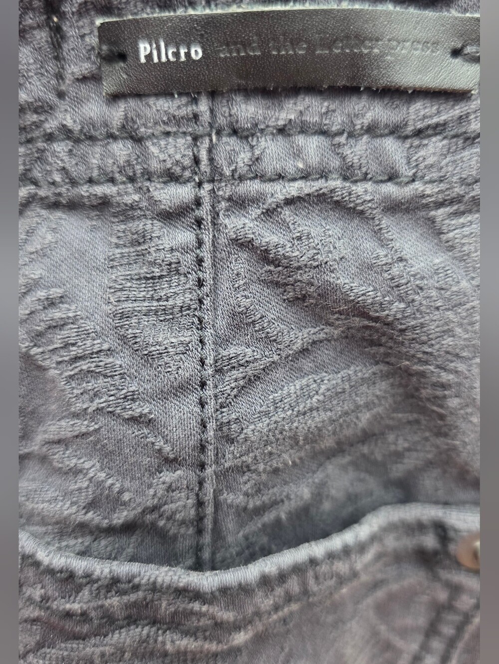 Pilcro and the Letterpress Anthropologie Ankle Charcoal Gray Floral Pants 27 - Picture 7 of 8